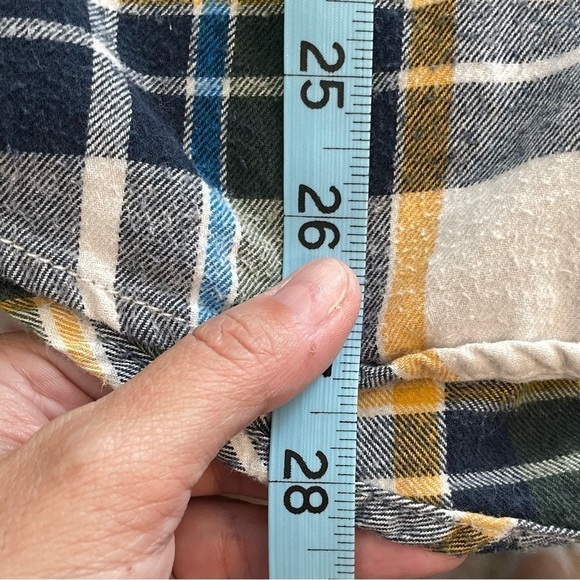Aeropostale Green Blue Plaid Cotton Long Sleeve Button Front Flannel Shirt Sz MD - Picture 10 of 10